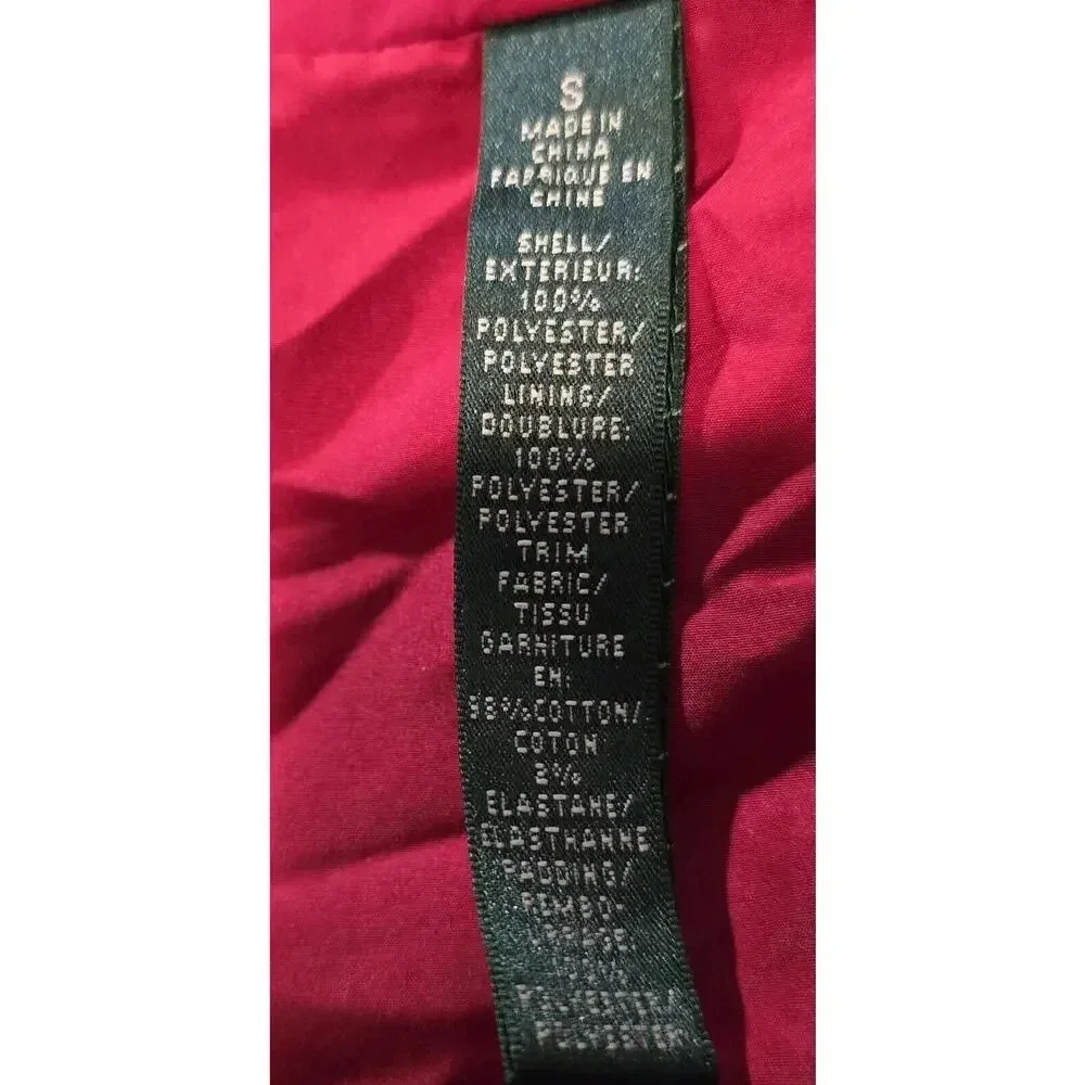 Lauren Ralph Lauren Women's Vest Quilted Square Red Pockets Zipper Front Small - Picture 8 of 8